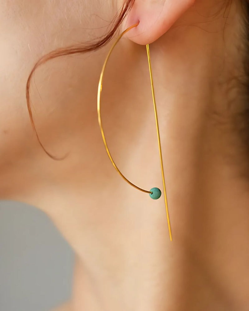 THREAD STONES EARRINGS