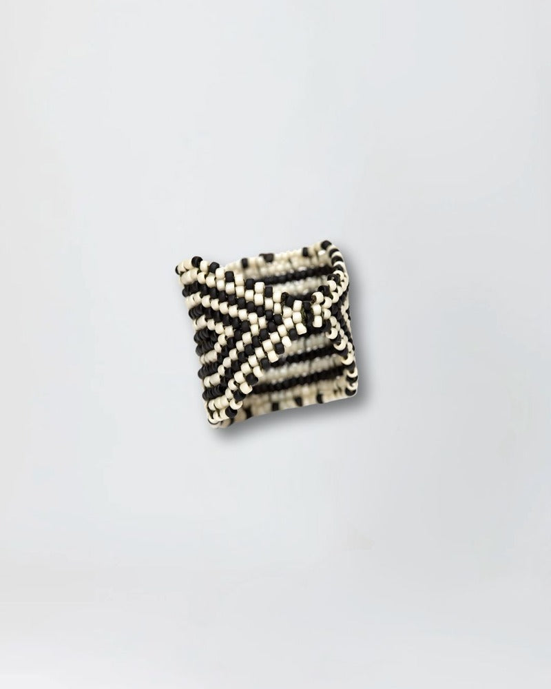 STRIPED BEADED RING