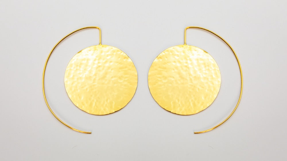 MOON EARRINGS, BRONZE