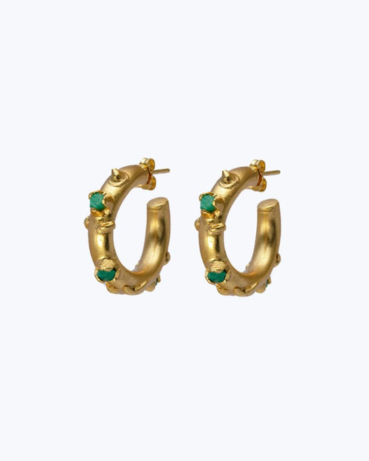 XIUA EMERALD HOOPS