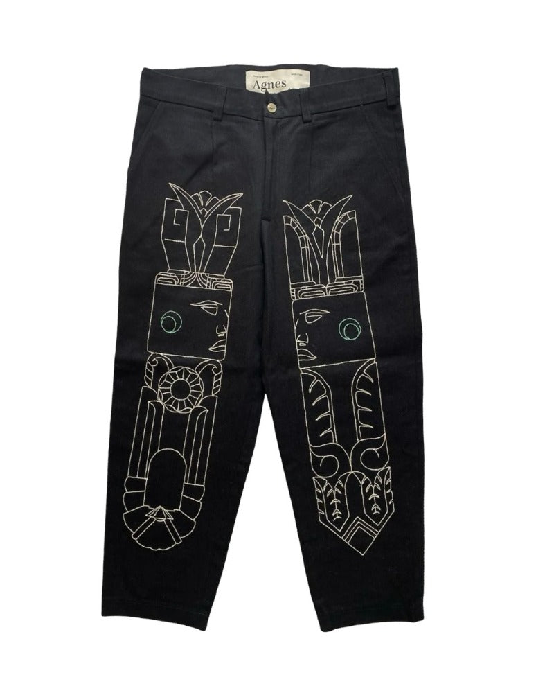 SLACK H EAGLE EMBROIDERY PANTS
