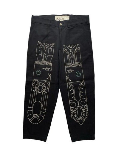 SLACK H EAGLE EMBROIDERY PANTS