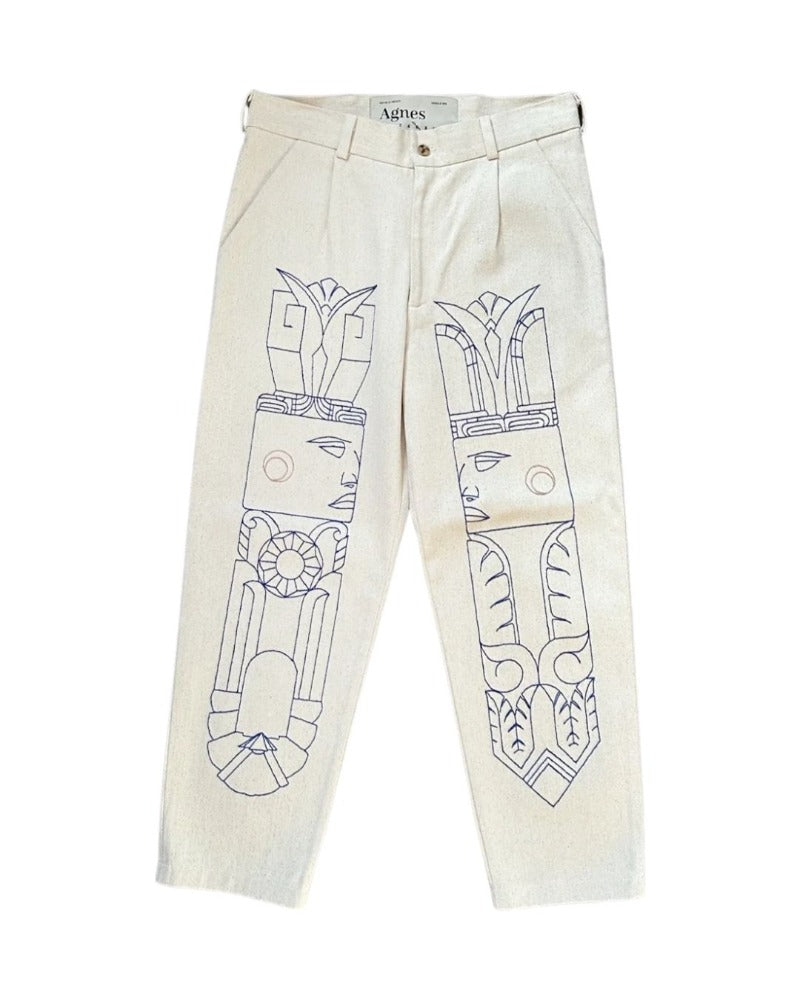SLACK H EAGLE EMBROIDERY PANTS
