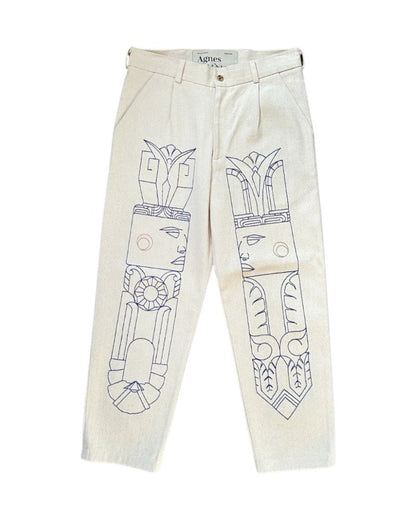 SLACK H EAGLE EMBROIDERY PANTS