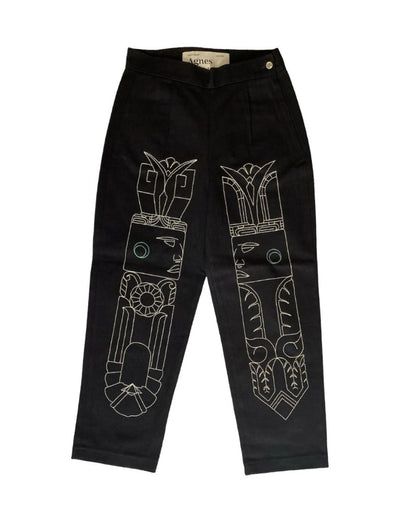 SLACK M EAGLE EMBROIDERY PANTS