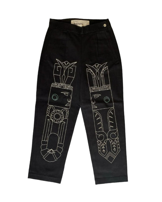 SLACK M EAGLE EMBROIDERY PANTS