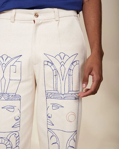 SLACK H EAGLE EMBROIDERY PANTS